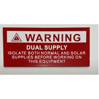 Red Warning Label "Dual Supply"