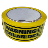 Solar DC Warning Tape - Black on Yellow - 50m Roll