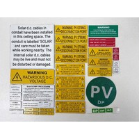 DC Solar Label Kit V2 - New 5033 standard